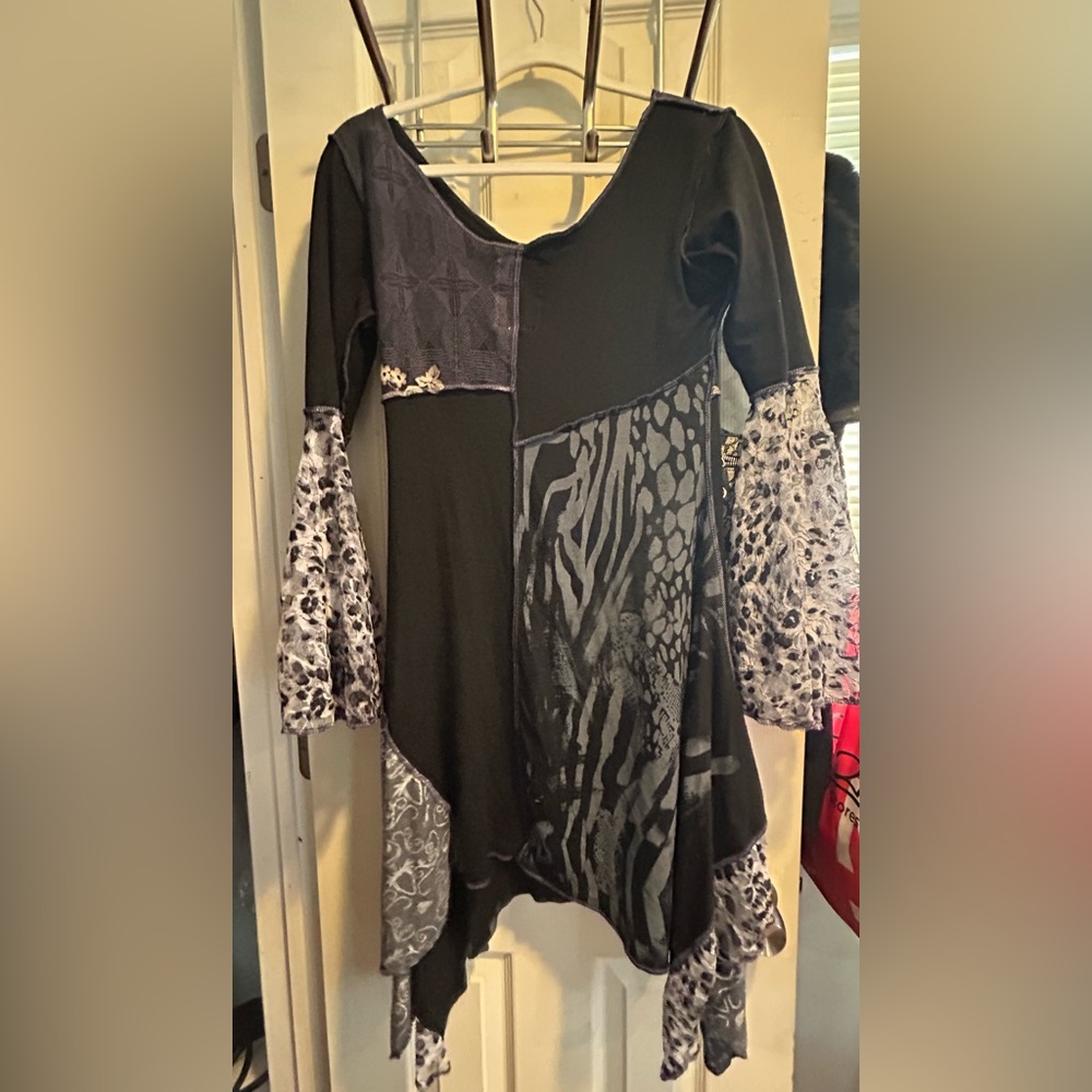 Styles Ever After Halter Maxi T-shirt Dress Colorful Patchwork Fringe‎ Dress Med